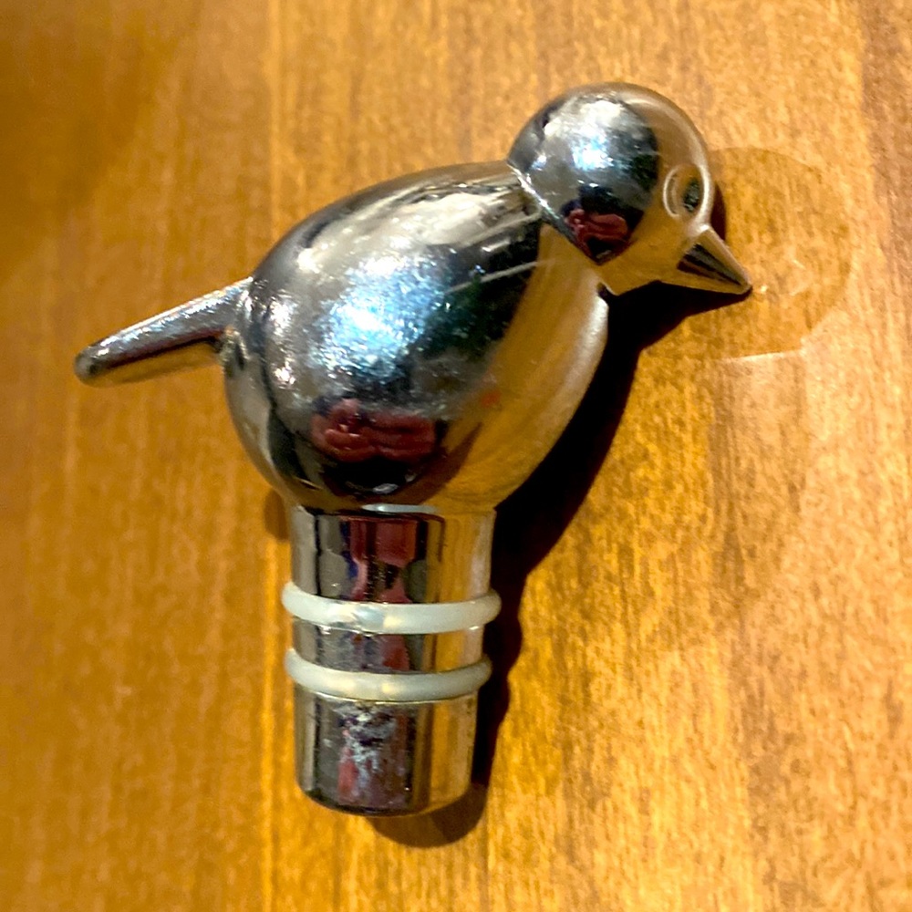 Umbra Chrome Bird Bottle Stopper Wine Cork